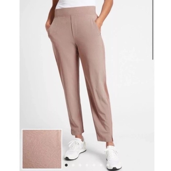 Athleta Brooklyn Textured Ankle Pant Grain Camo Pink Blush Sz 24 Women's - Picture 10 of 13